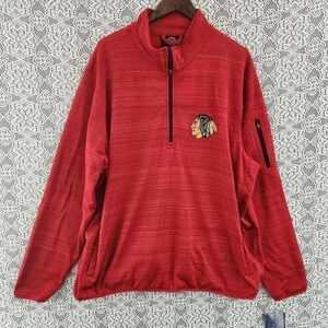 NWT Blackhawk NHL Zip up Mock neck Pullover Men's Sweatshirt XXL RED